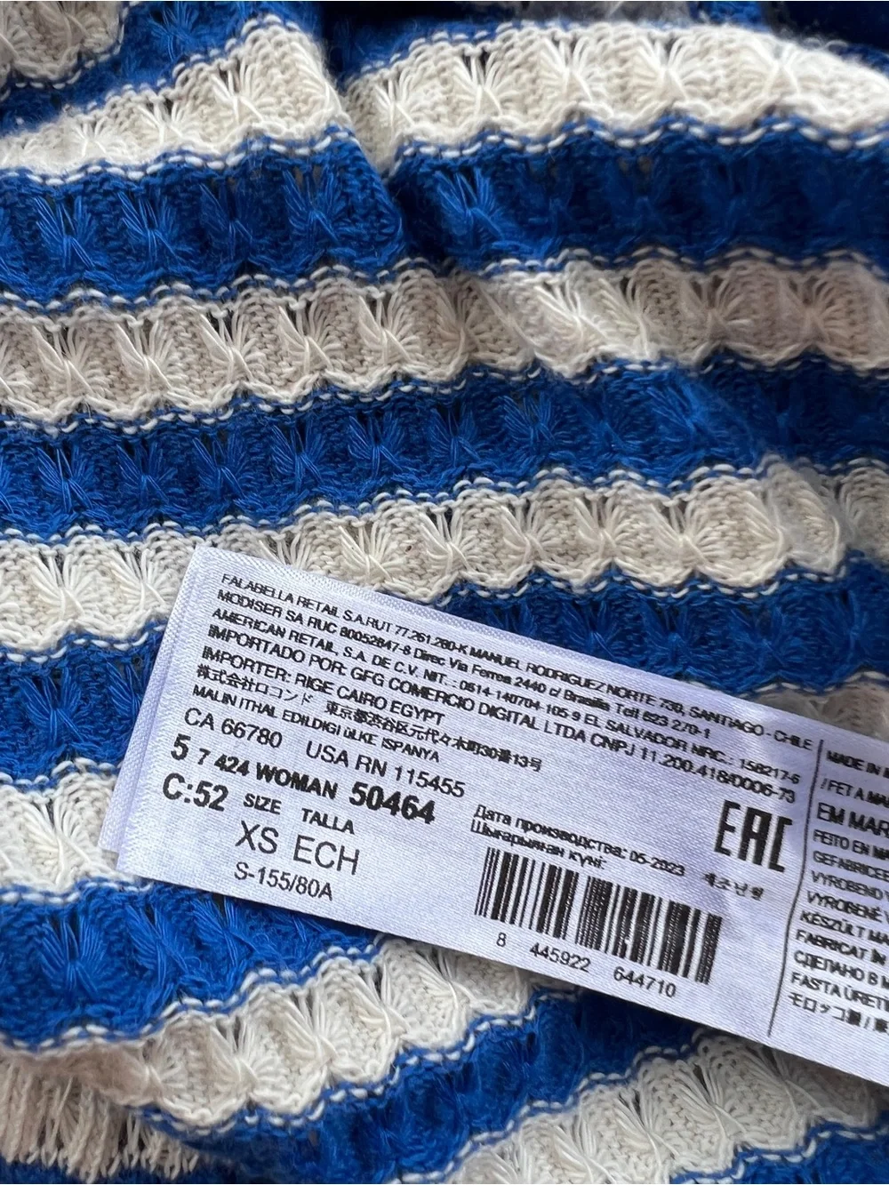 Mango Blue and White Striped Short Sleeve Button-Front Midi Dress Women’s xs - Picture 7 of 8